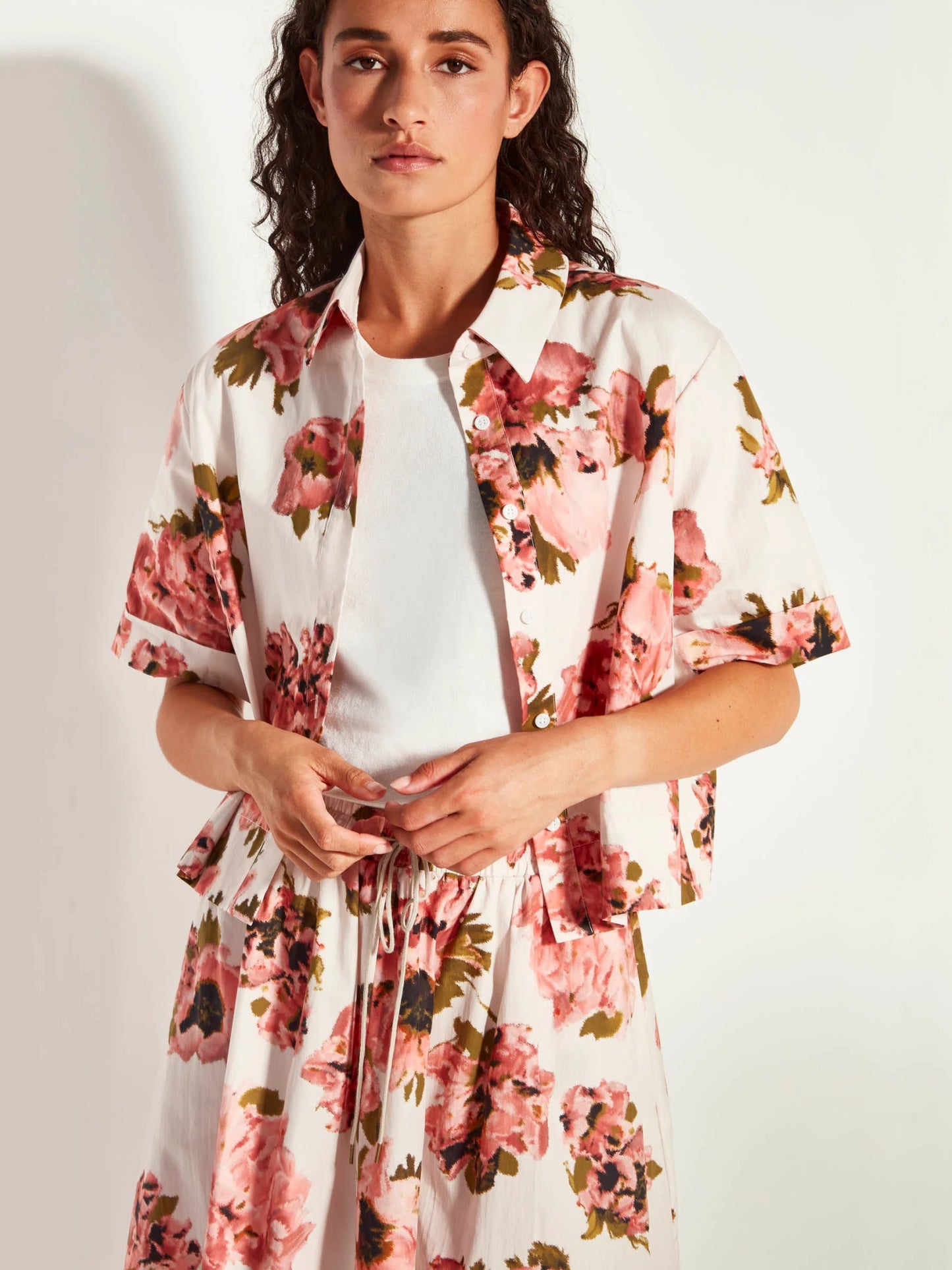 Juliette Hogan | Everly Shirt (Ruffled Tulips Cotton) | Glow | Palm Boutique