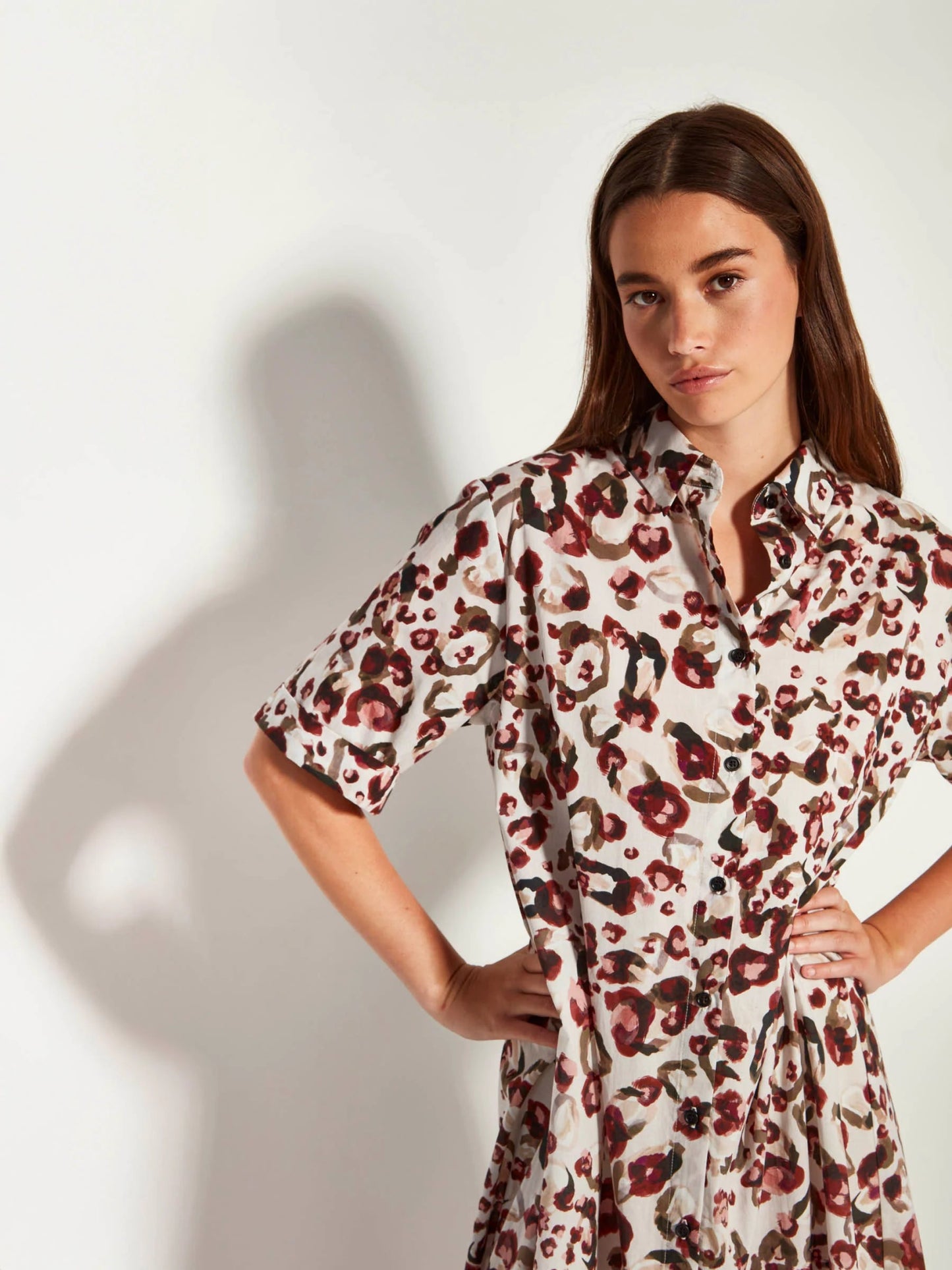 Juliette Hogan | Isle Shirtdress | (Leo Cotton) Savanna | Palm Boutique