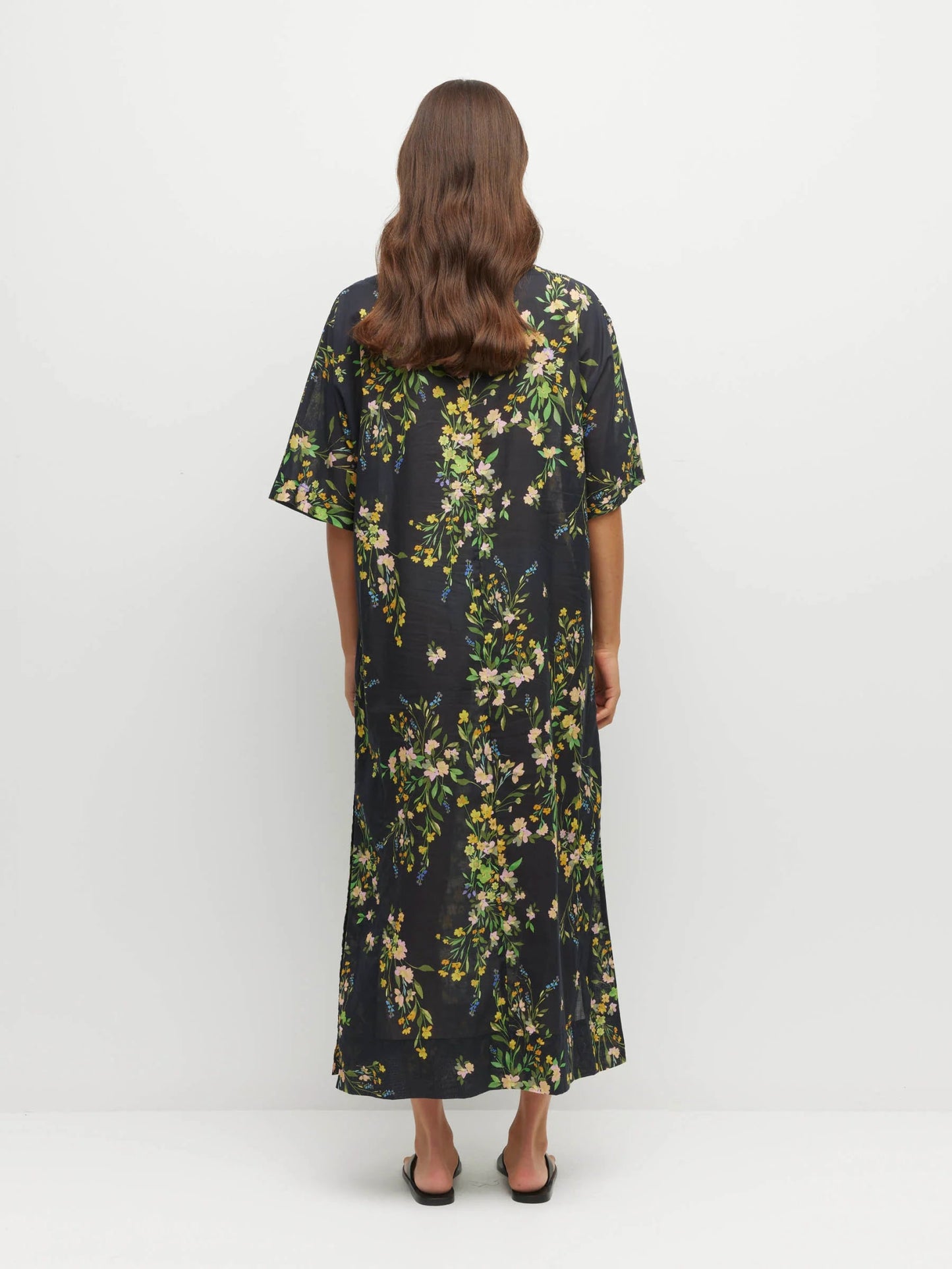 Juliette Hogan | Kiko Dress | (Dark Garland Cotton) Painted Petals | Palm Boutique