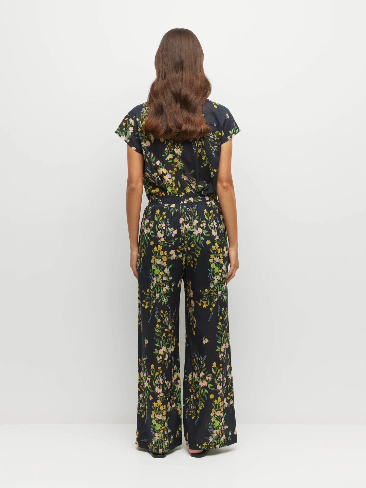 Juliette Hogan | Koa Trouser | (Dark Garland Cotton) Painted Petals | Palm Boutique