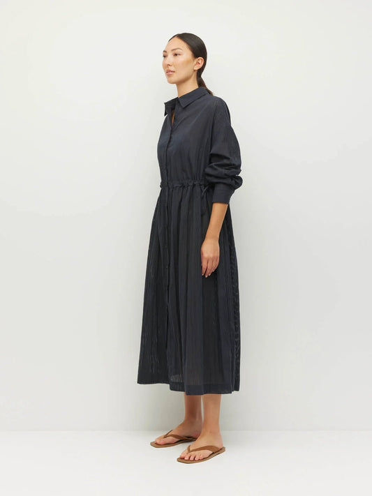 Juliette Hogan | Lenora Dress (Sheer Stripe) Black | Palm Boutique