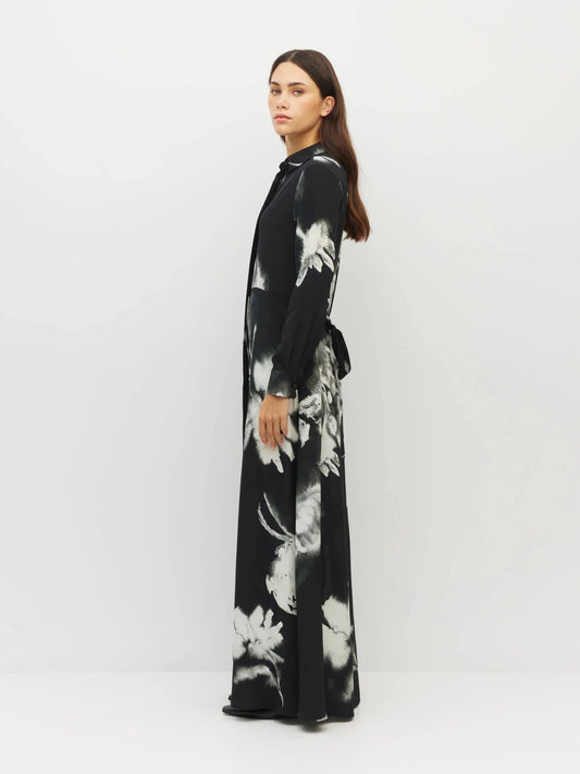 Juliette Hogan | Lisbeth Dress (Inkflower Silk CDC) | Carbon | Palm Boutique
