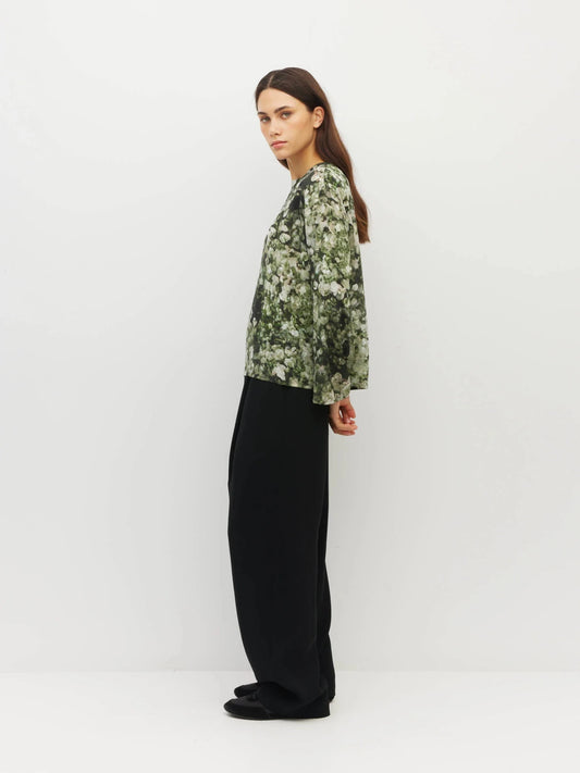 Juliette Hogan | L/S Fancy T (Gypsy Flora Crepe) | Seagrass | Palm Boutique