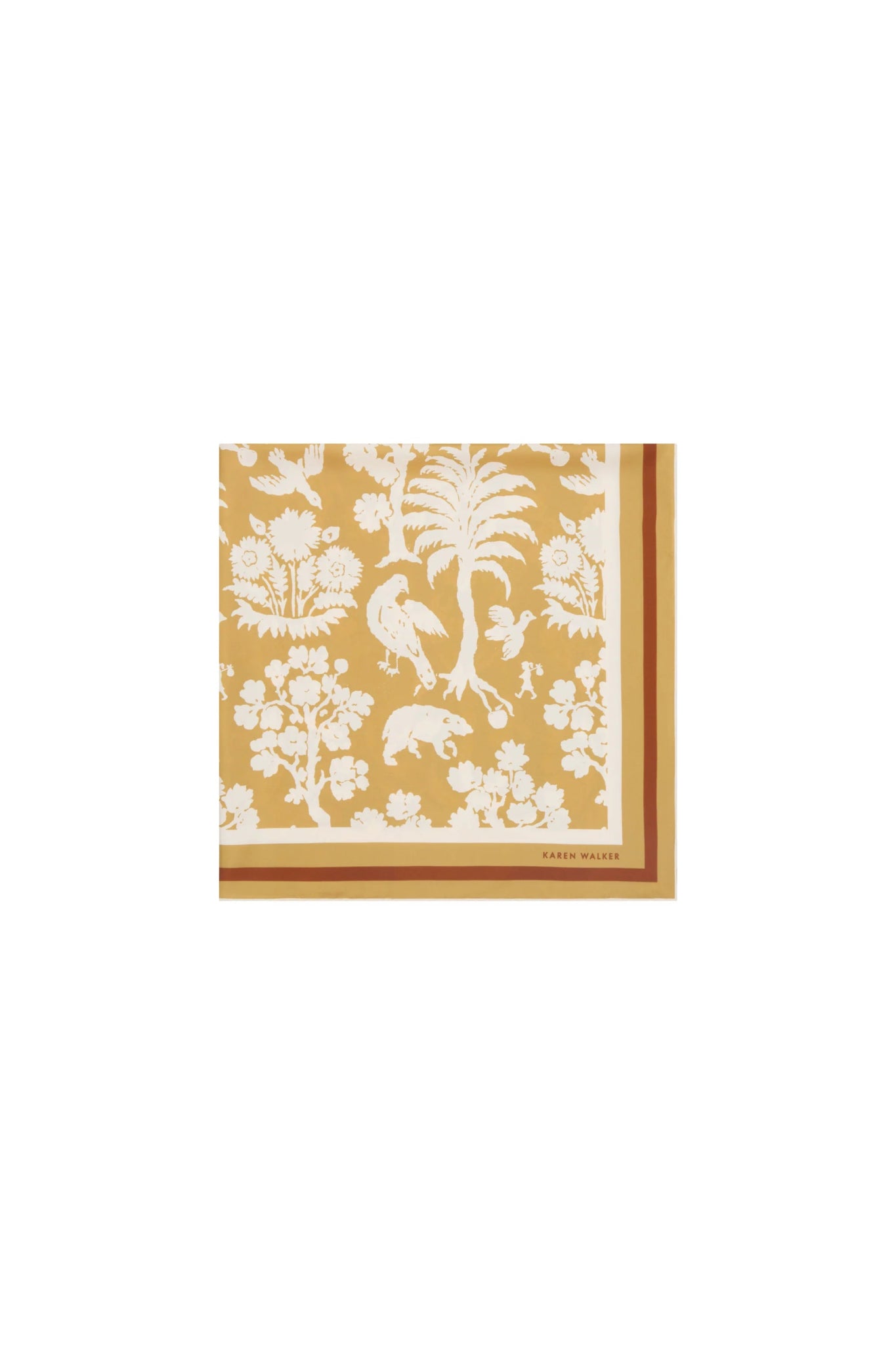 Karen Walker | Animal Kingdom Classic Silk Scarf | Ochre | Palm Boutique