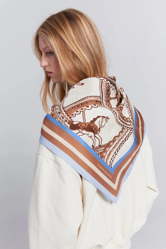 Karen Walker | Carousel Classic Silk Scarf | Cream Multi | Palm Boutique