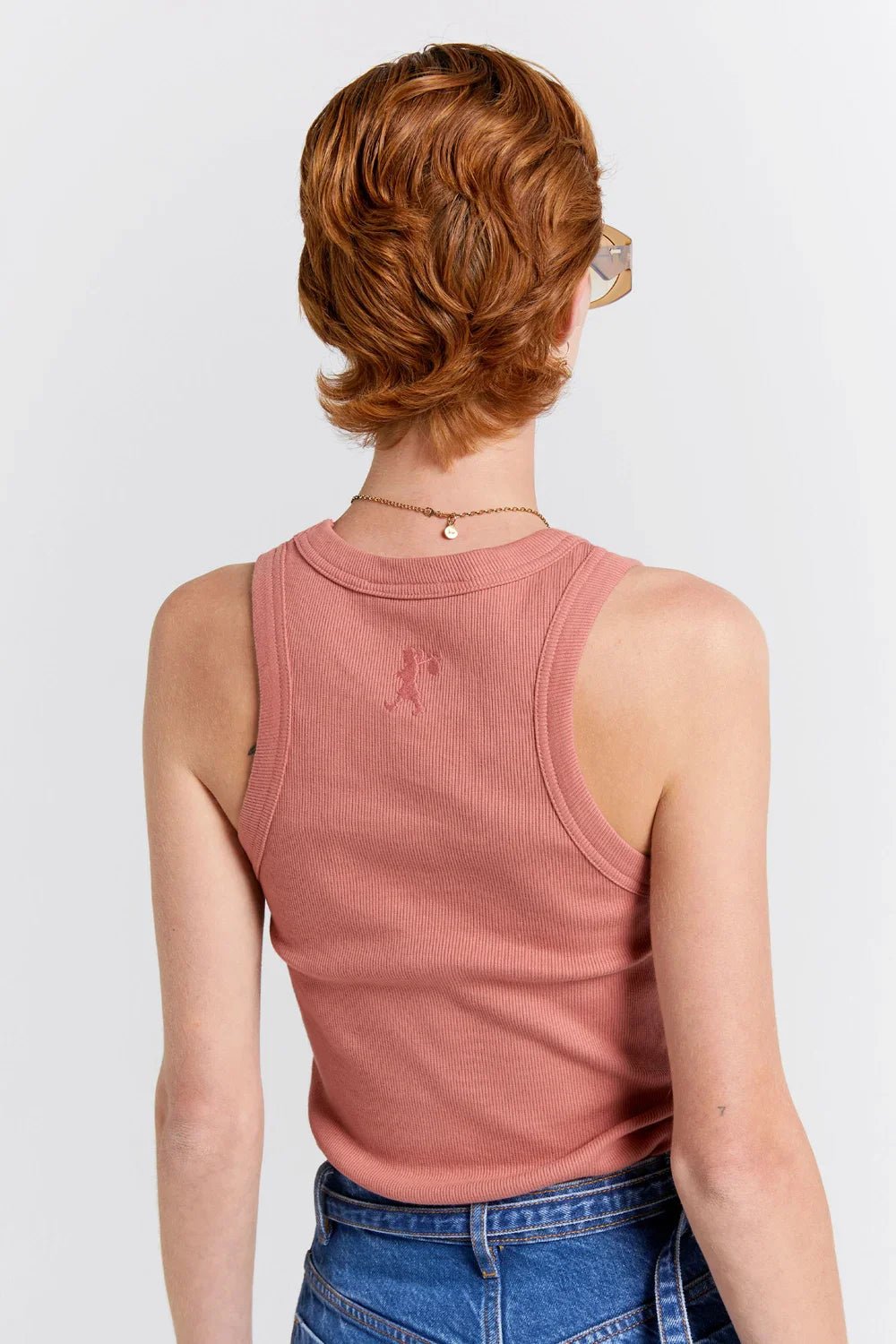 Karen Walker | Cotton Ribbed Singlet | Rose | Palm Boutique