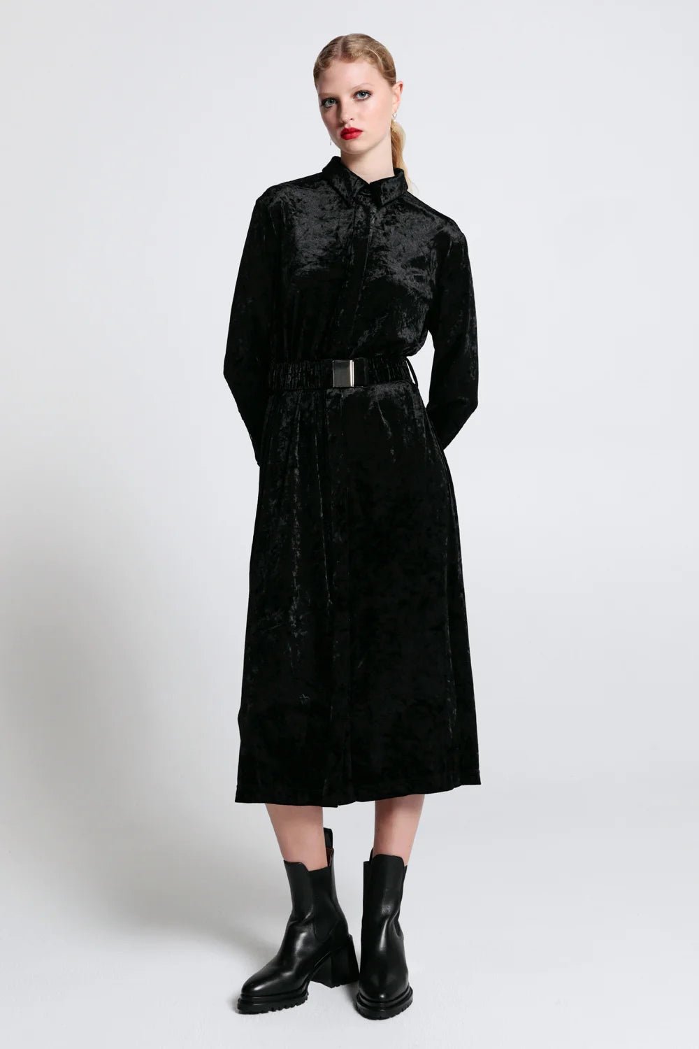 Crushed velvet shirt dress shop