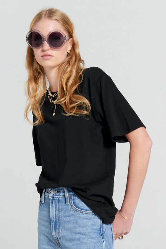 Karen Walker | Embroidered Runaway Girl Classic T-Shirt | Black | Palm Boutique