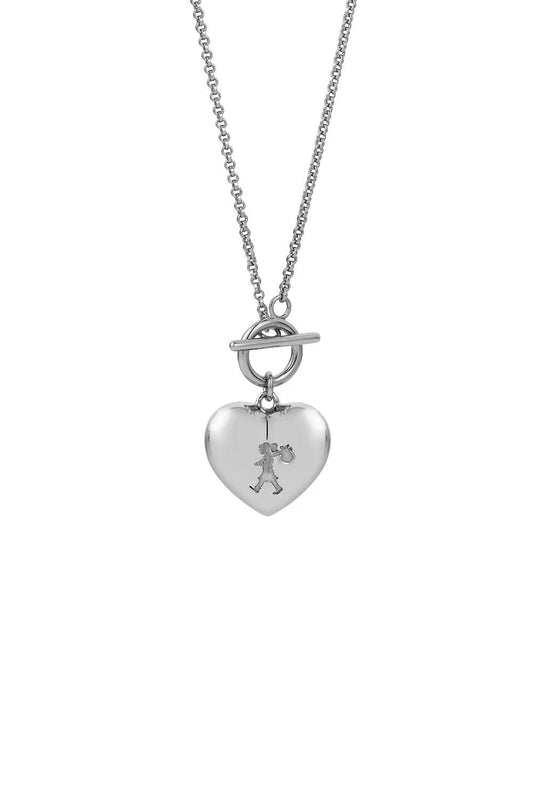 Karen Walker Jewellery | Runaway Heart Fob Necklace - 45cm | Silver | Palm Boutique
