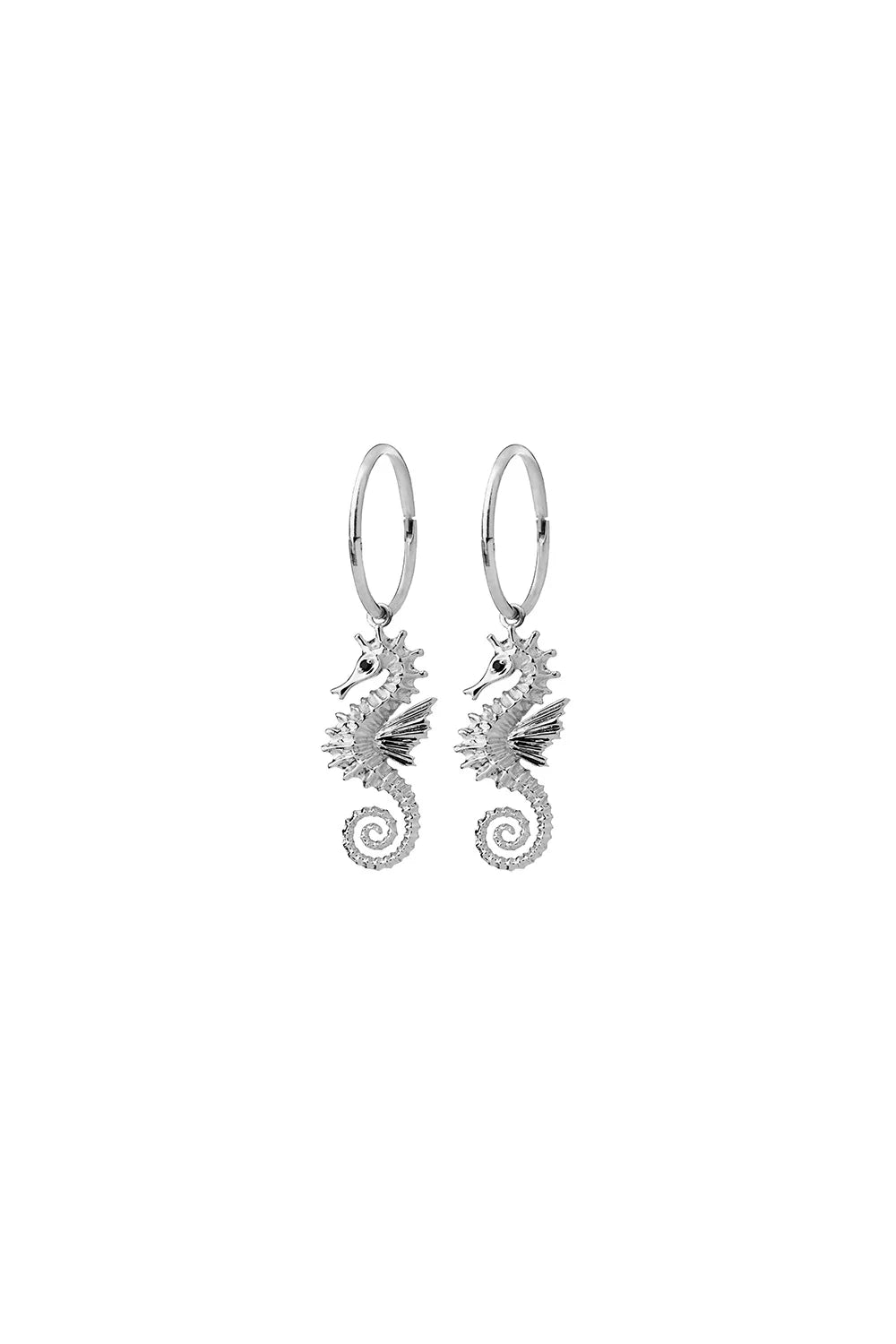 Karen Walker Jewellery | Seahorse Sleepers w Black Spinel | Silver | Palm Boutique