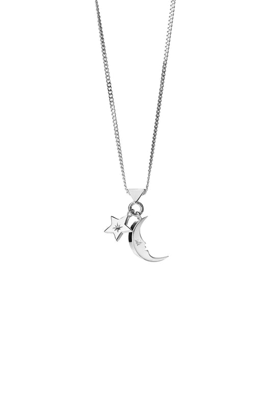 Karen Walker | Moon and Star Charm Necklance | Silver | Palm Boutique