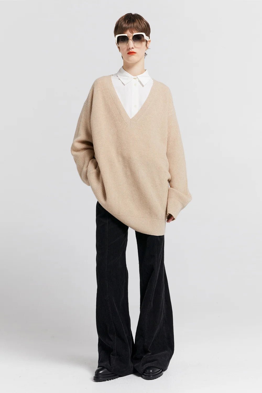 Karen Walker | Naomi Oversized Cashmere Sweater | Oat | Palm Boutique