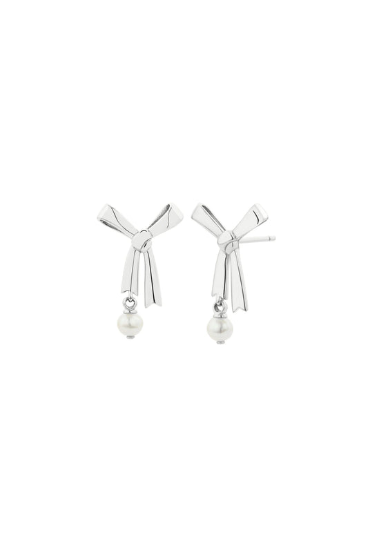 Karen Walker | Pearl Bow Studs | Silver | Palm Boutique