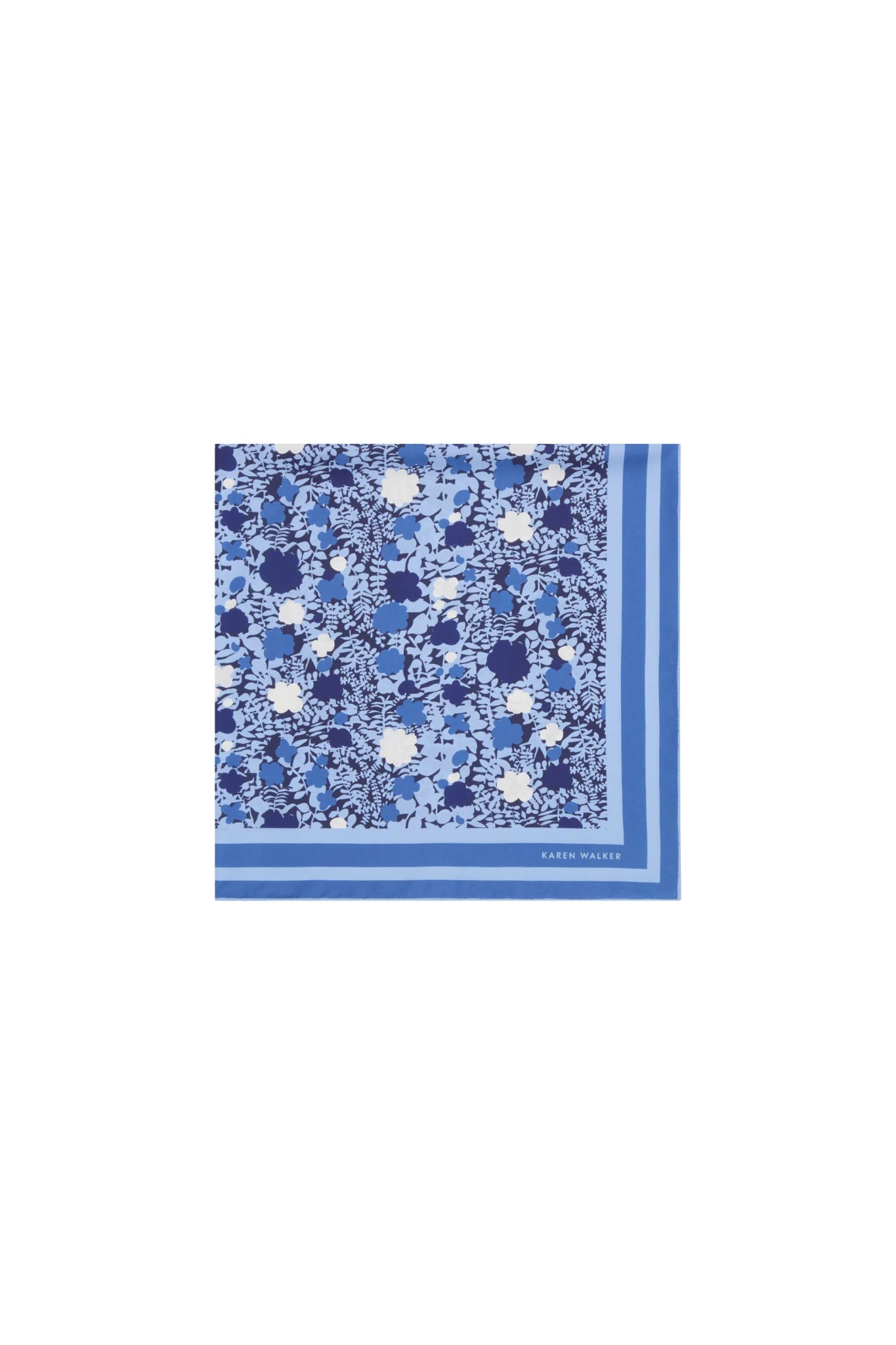 Karen Walker | Perfect Day Classic Silk Scarf | Blue | Palm Boutique