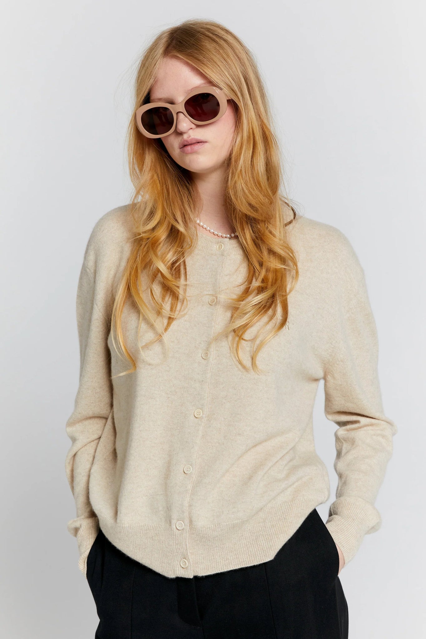 Karen Walker | Posy Cashmere Cardigan | Stone Marle | Palm Boutique