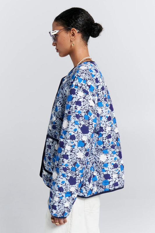 Karen Walker | Quilted Drift Jacket | Blue Multi | Palm Boutique