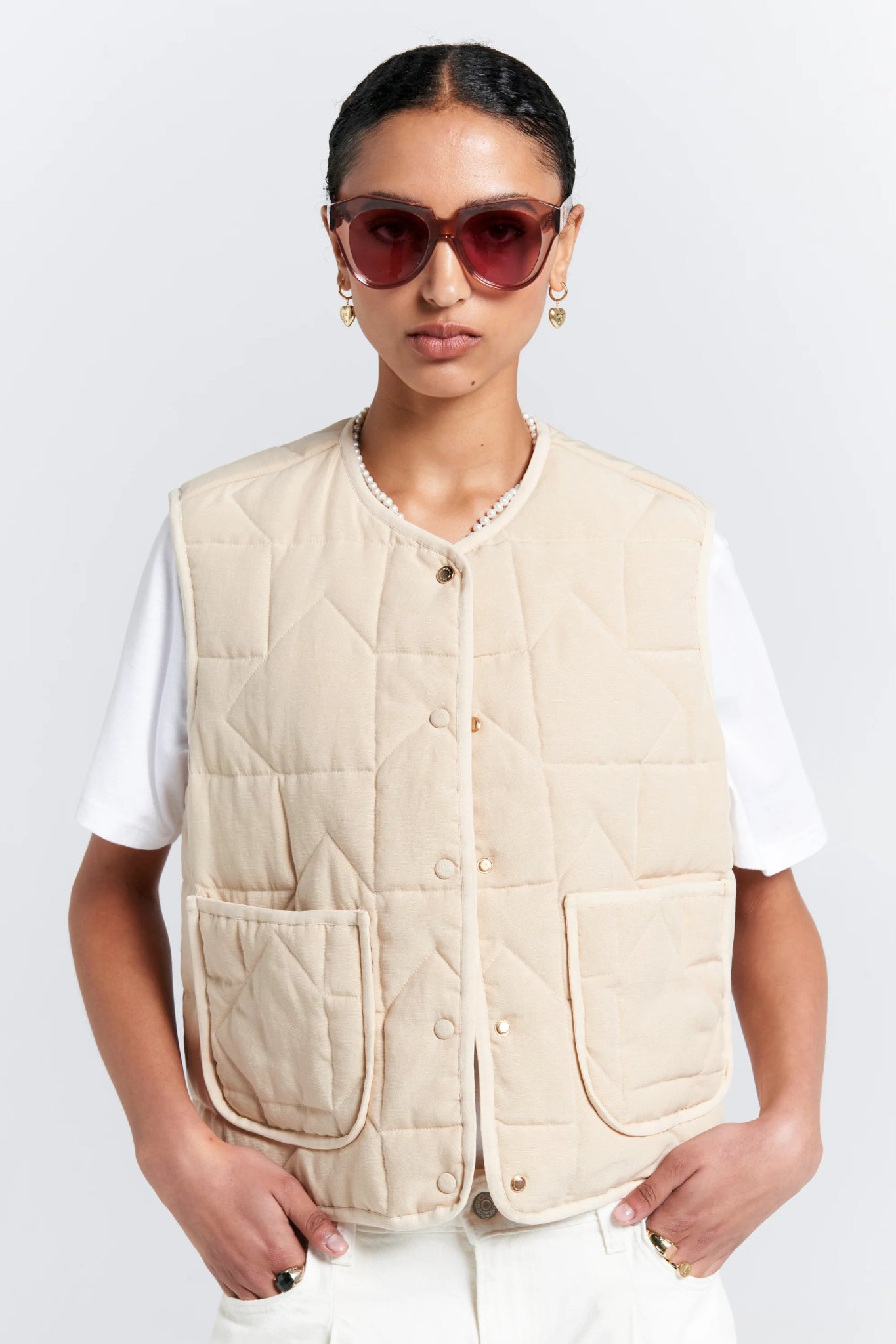 Karen Walker | Quilted Drift Vest | Natural | Palm Boutique
