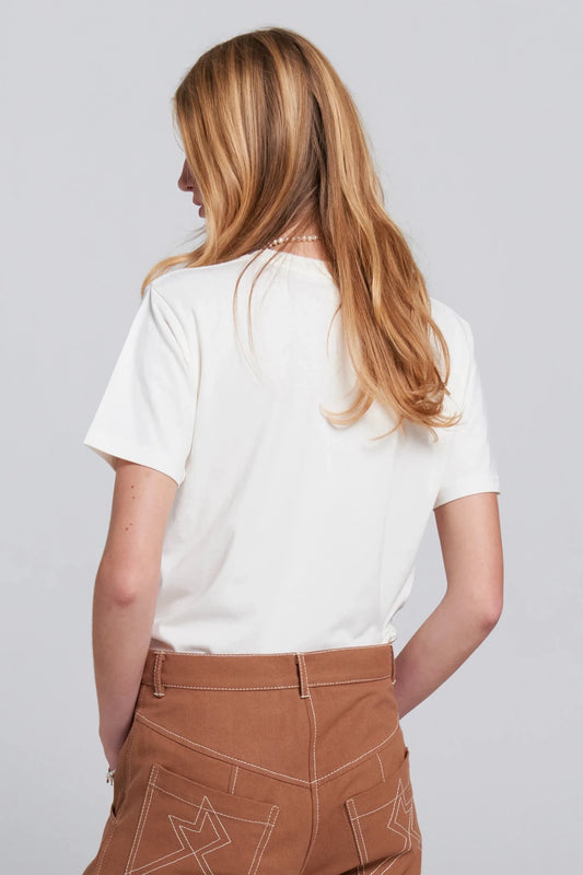 Karen Walker | Runaway Carousel Organic Cotton T-shirt | Ecru Tangerinie | Palm Boutique