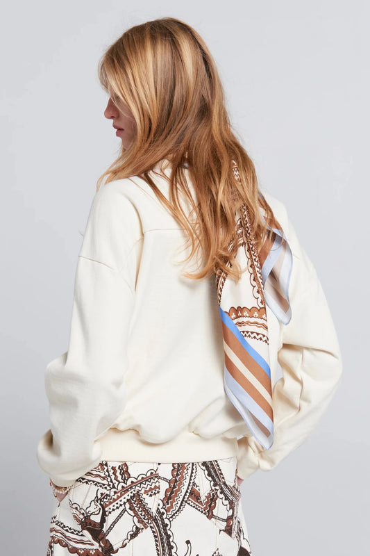 Karen Walker | Runaway Carousel Organic Crewneck Sweatshirt | Ecru Mocha | Palm Boutique