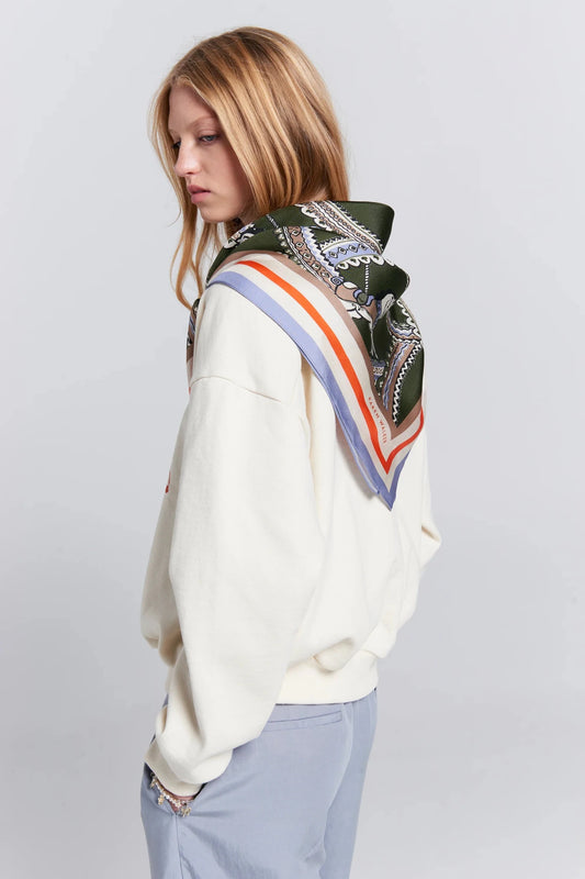 Karen Walker | Runaway Carousel Organic Crewneck Sweatshirt | Ecru Tangerine | Palm Boutique