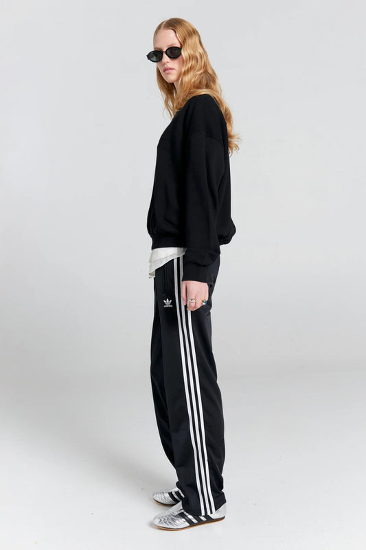 Karen Walker | Runaway Girl Cotton Crewneck Sweatshirt | Black | Palm Boutique