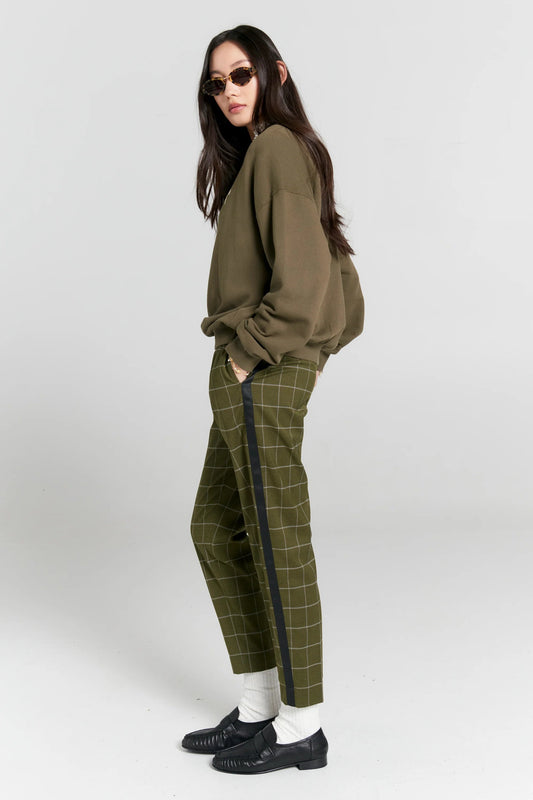 Karen Walker | Runaway Girl Cotton Crewneck Sweatshirt | Hunter Green | Palm Boutique