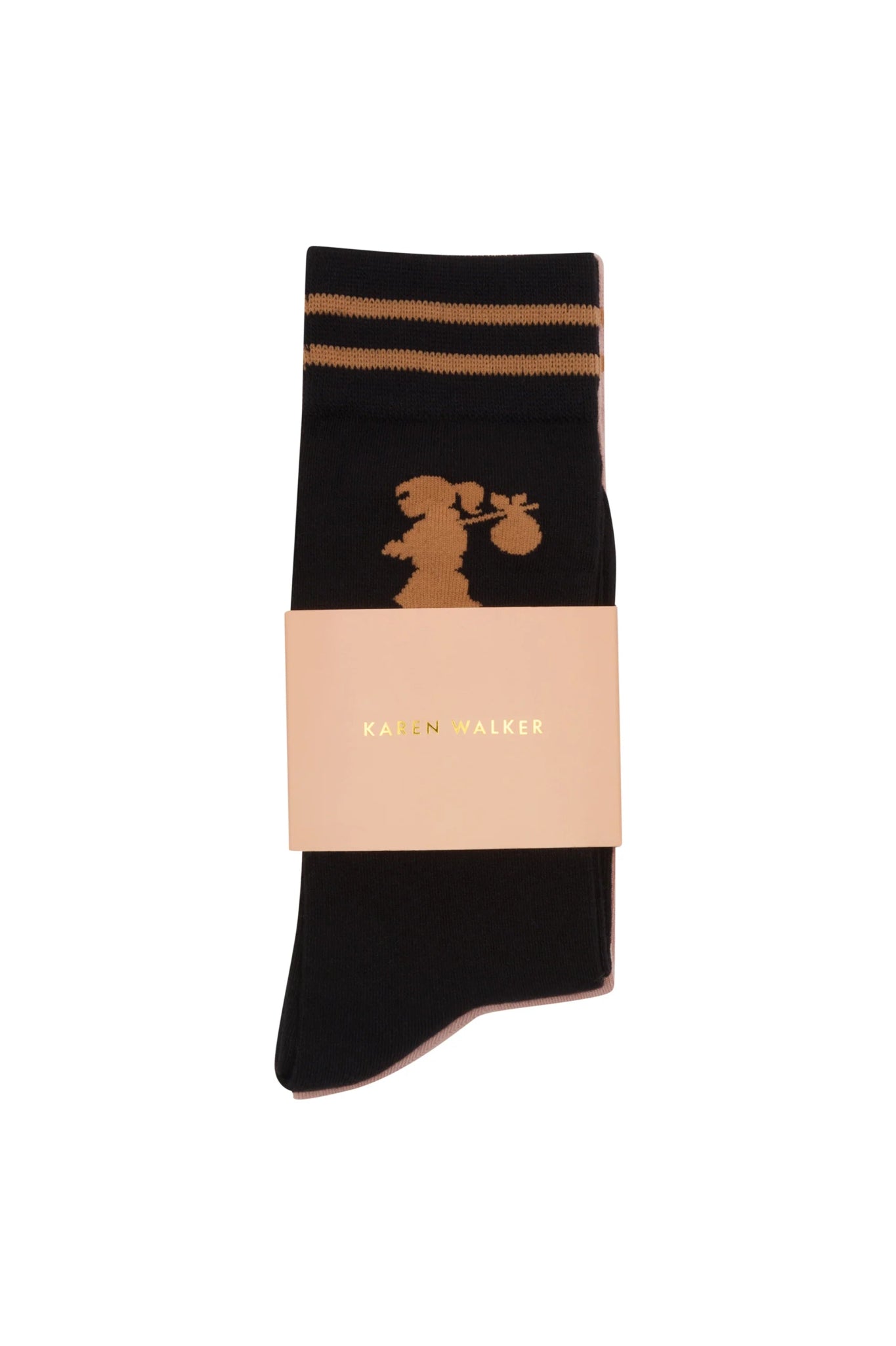 Karen Walker | Runaway Girl Socks 2pk | Black Pink | Palm Boutique