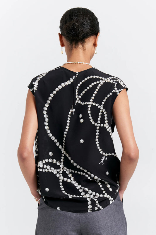 Karen Walker | Runaway Pearls Cowl Top | Black | Palm Boutique