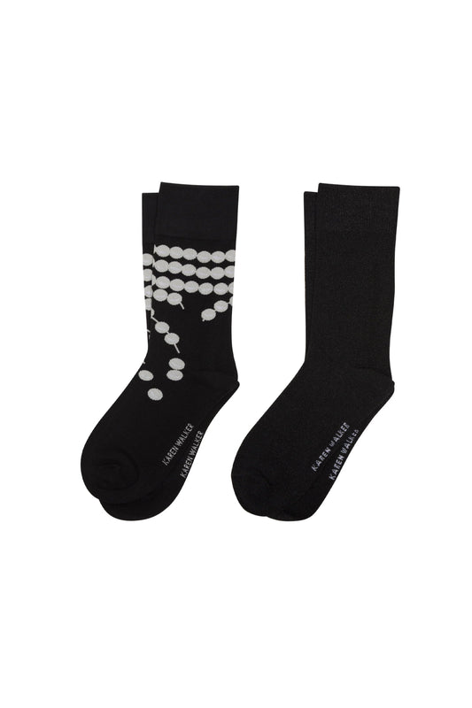 Karen Walker | Runaway Pearls Socks 2 Pack | Black | Palm Boutique