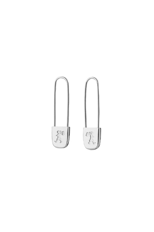 Karen Walker | Runaway Safety Pin Earrings | Silver | Palm Boutique