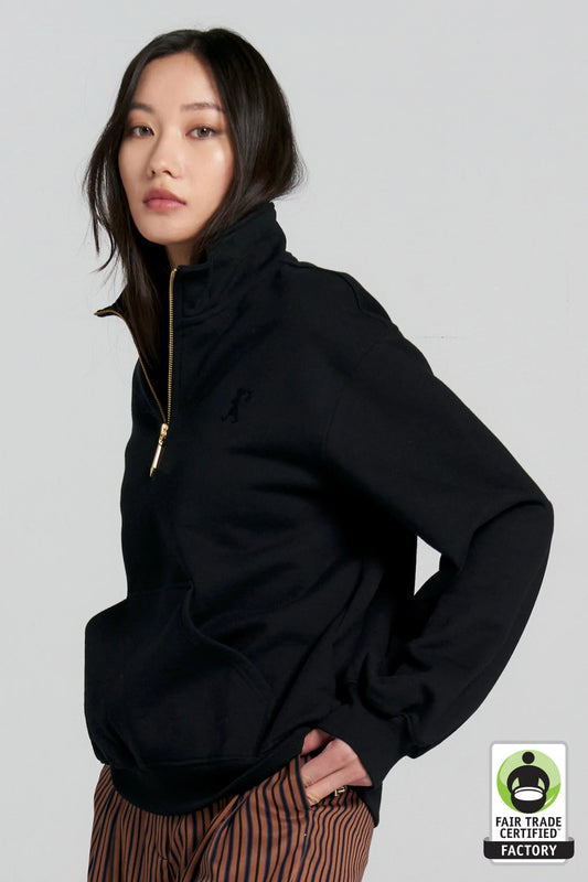 Karen Walker | Runaway Scrawl Zip - Up Sweatshirt | Black | Palm Boutique