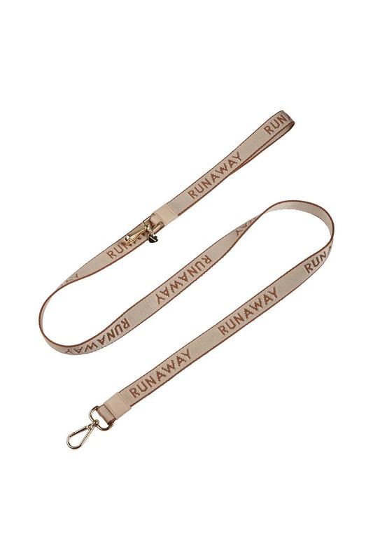 Karen Walker | Runaway Woven Dog Leash & Bag Holder | Macadamia/Chestnut | Palm Boutique