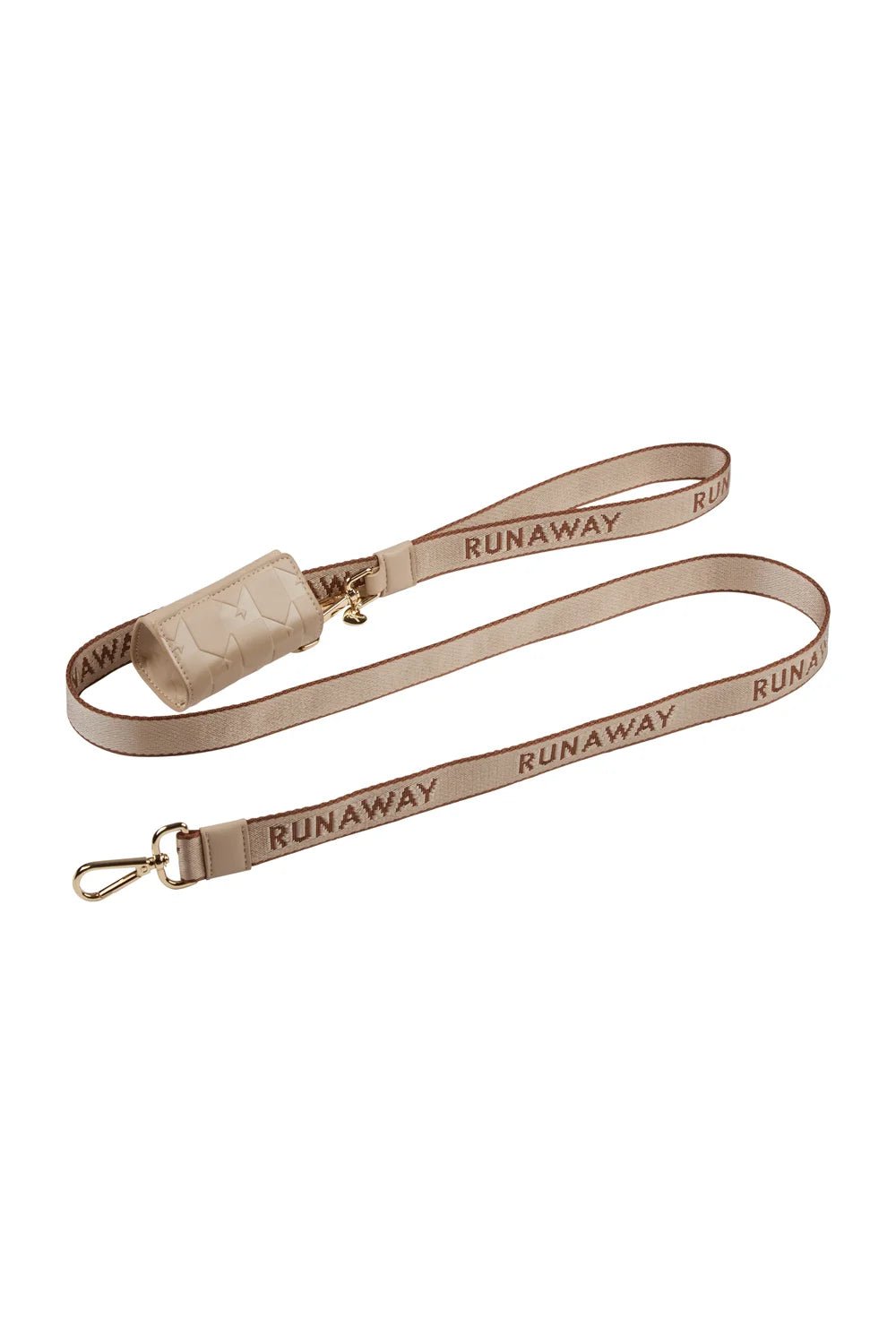 Karen Walker | Runaway Woven Dog Leash & Bag Holder | Macadamia/Chestnut | Palm Boutique