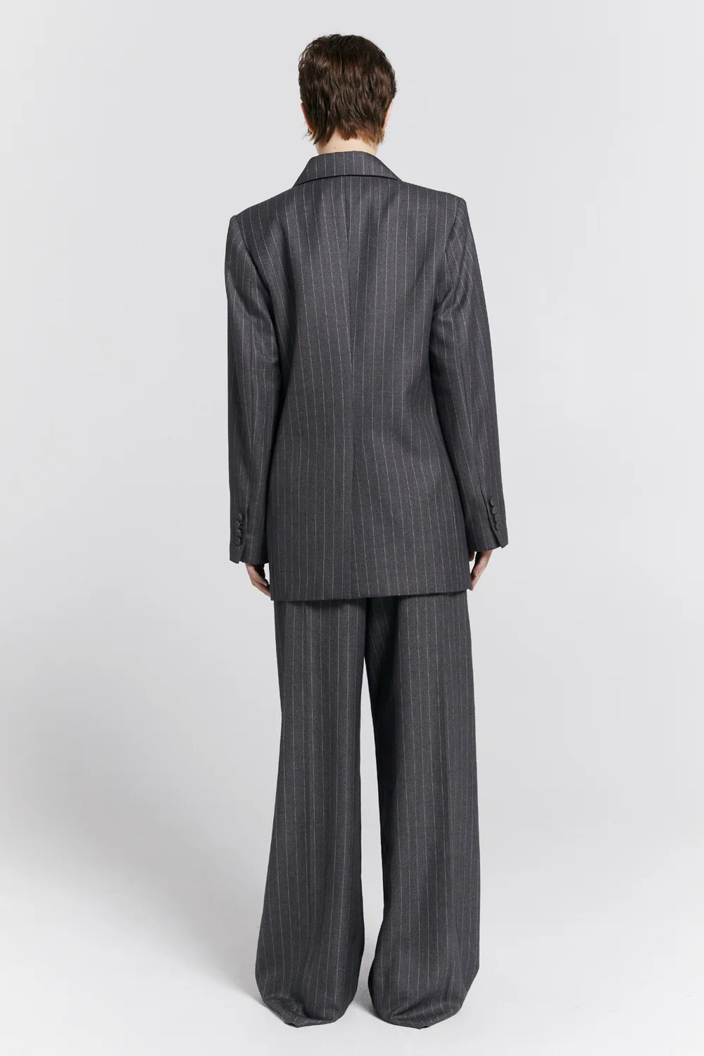 Karen Walker | Workwear Trousers | Pinstripe Charcoal | Palm Boutique