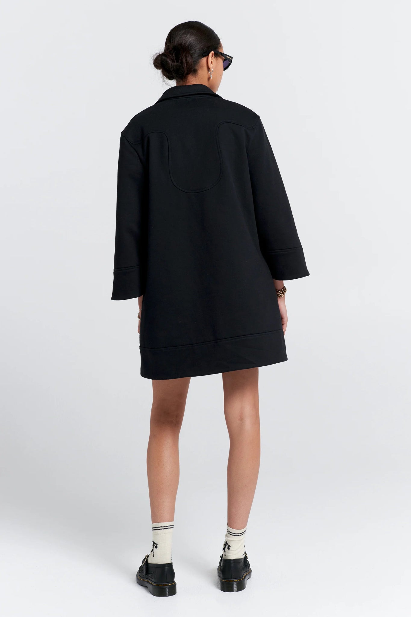 Karen Walker | Zip Front Sweatshirt Dress | Black | Palm Boutique