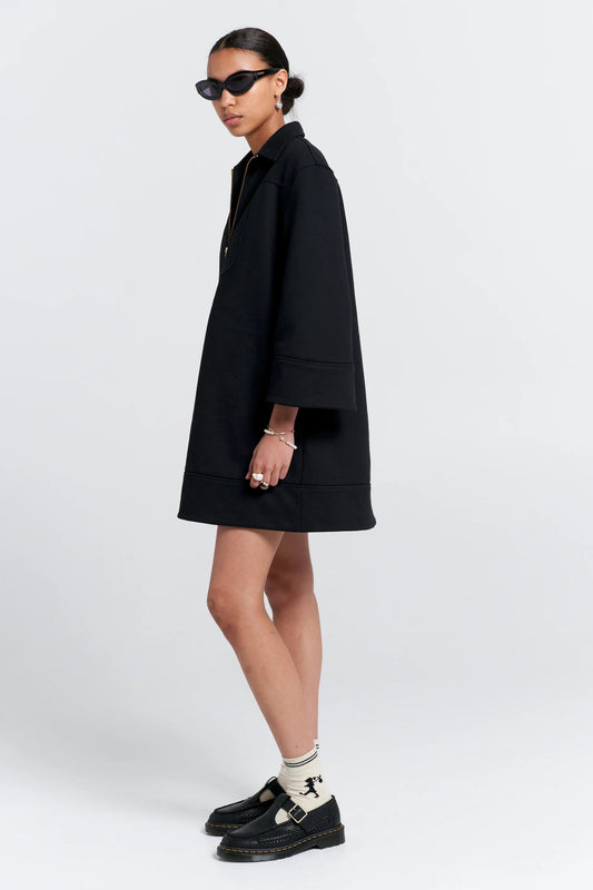 Karen Walker | Zip Front Sweatshirt Dress | Black | Palm Boutique