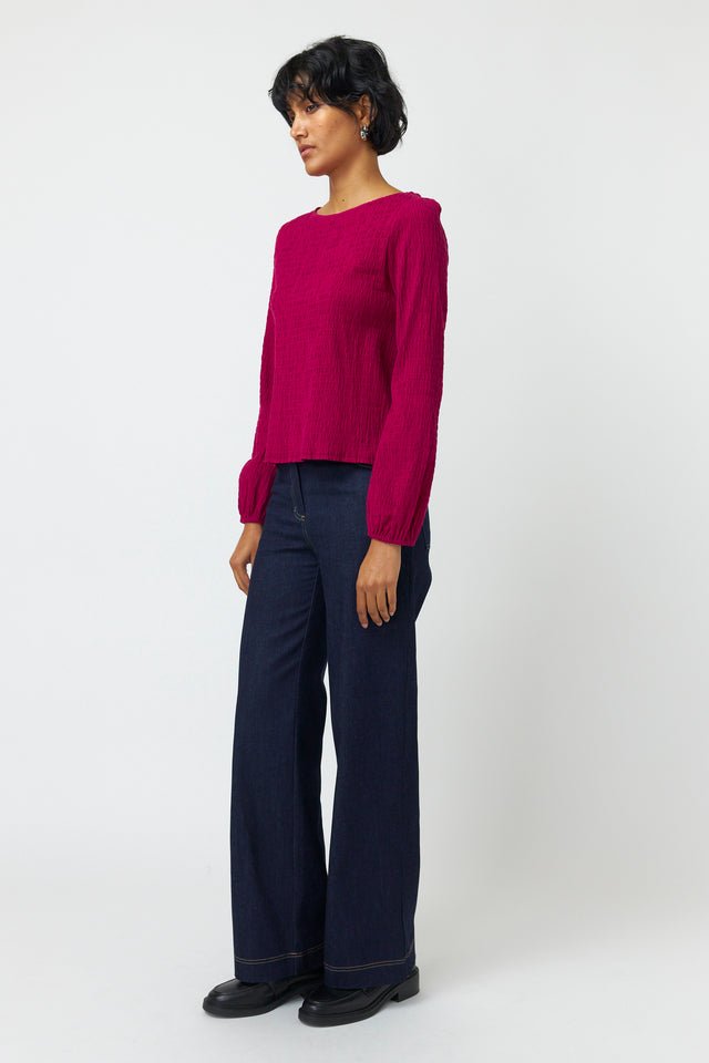Kate Sylvester | Seersucker Top | Magenta | Palm Boutique