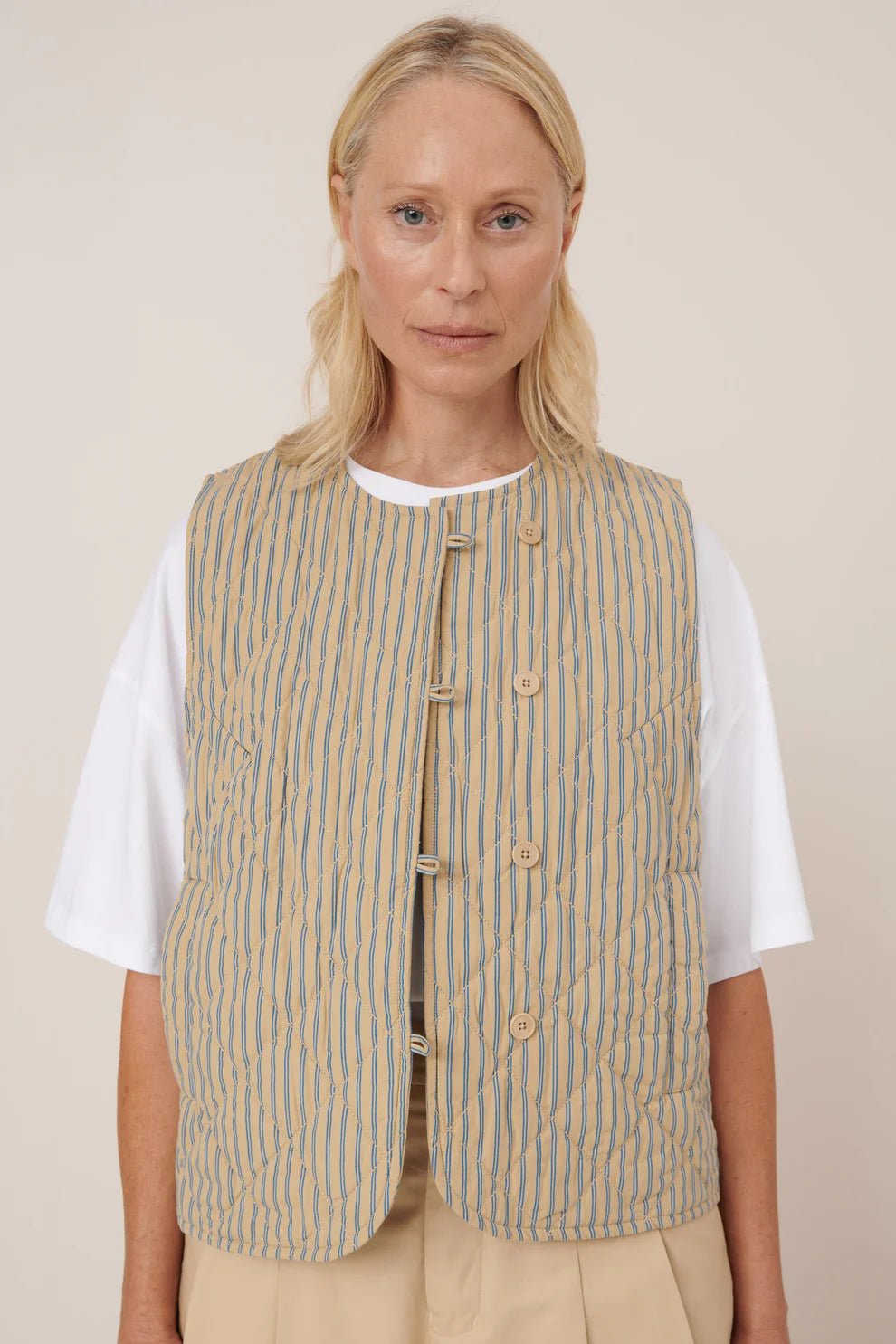 kowtow | Axis Vest | Double Pinstripe | Palm Boutique
