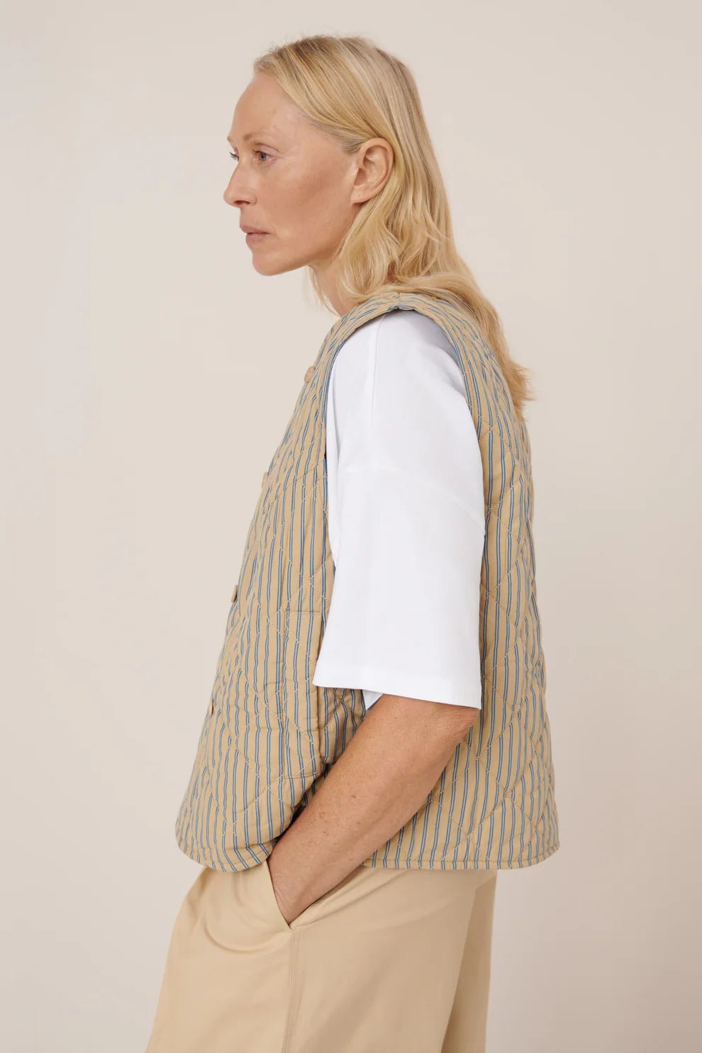 kowtow | Axis Vest | Double Pinstripe | Palm Boutique