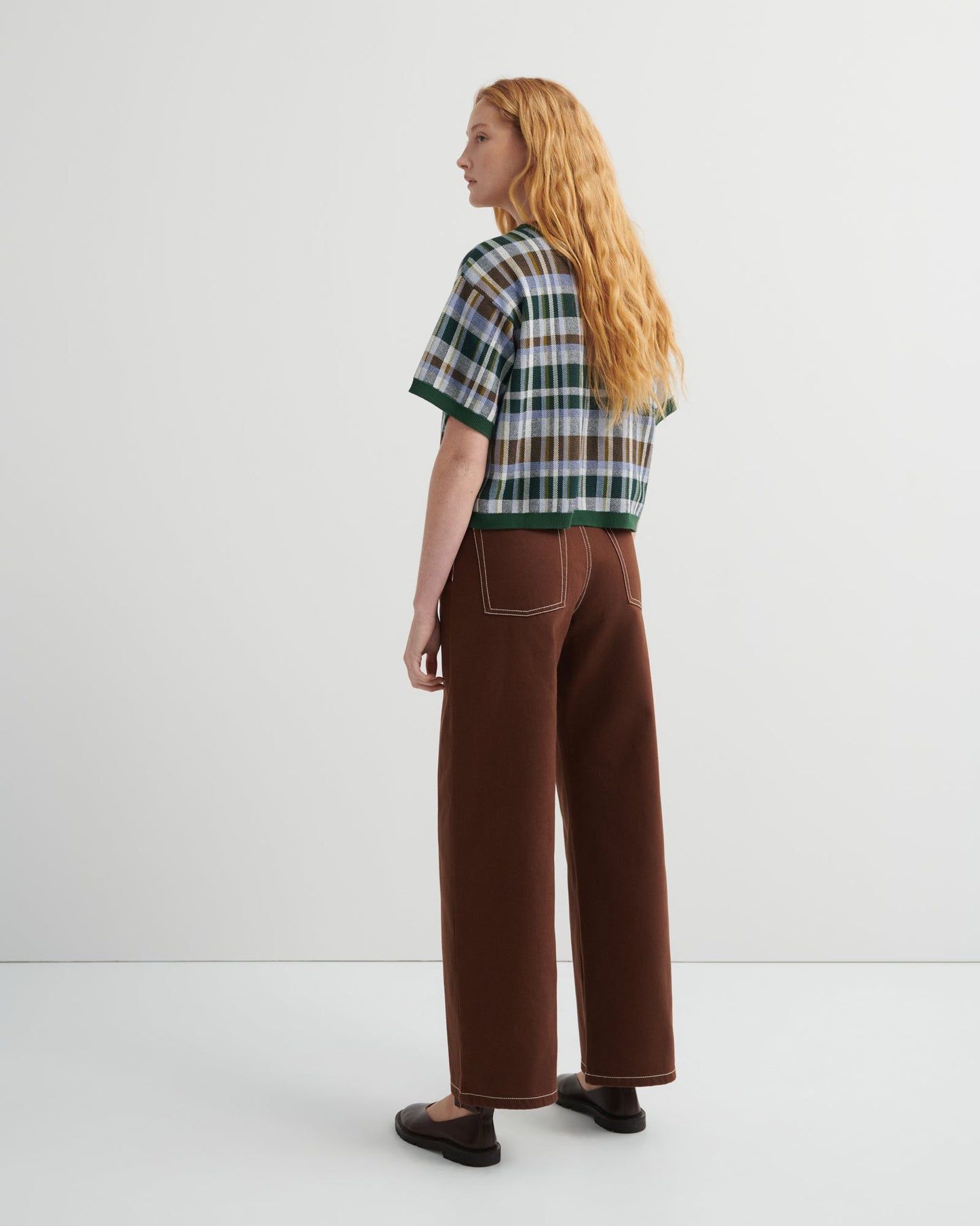 kowtow | Chequered Tee | Forest | Palm Boutique