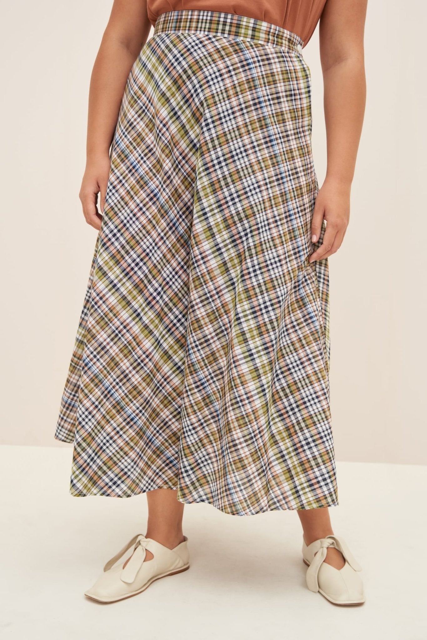 kowtow | Helene Skirt | Vista Check | Palm Boutique