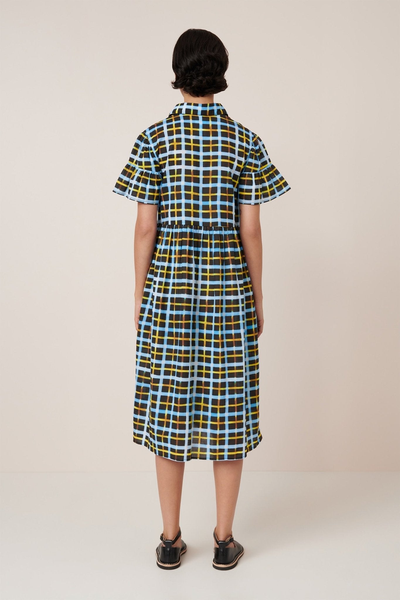 kowtow | Impression Dress | Neon Tartan | Palm Boutique