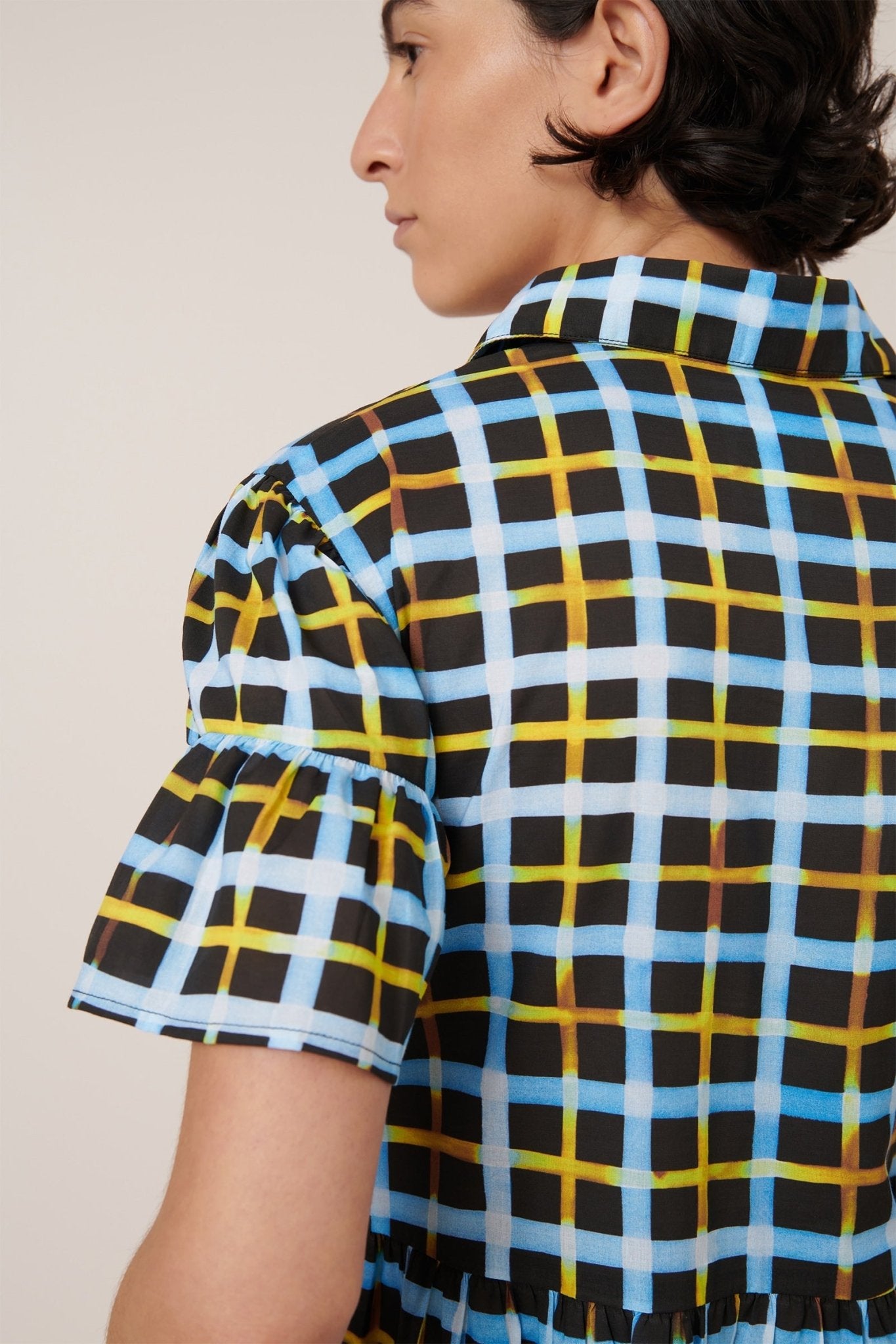 kowtow | Impression Dress | Neon Tartan | Palm Boutique