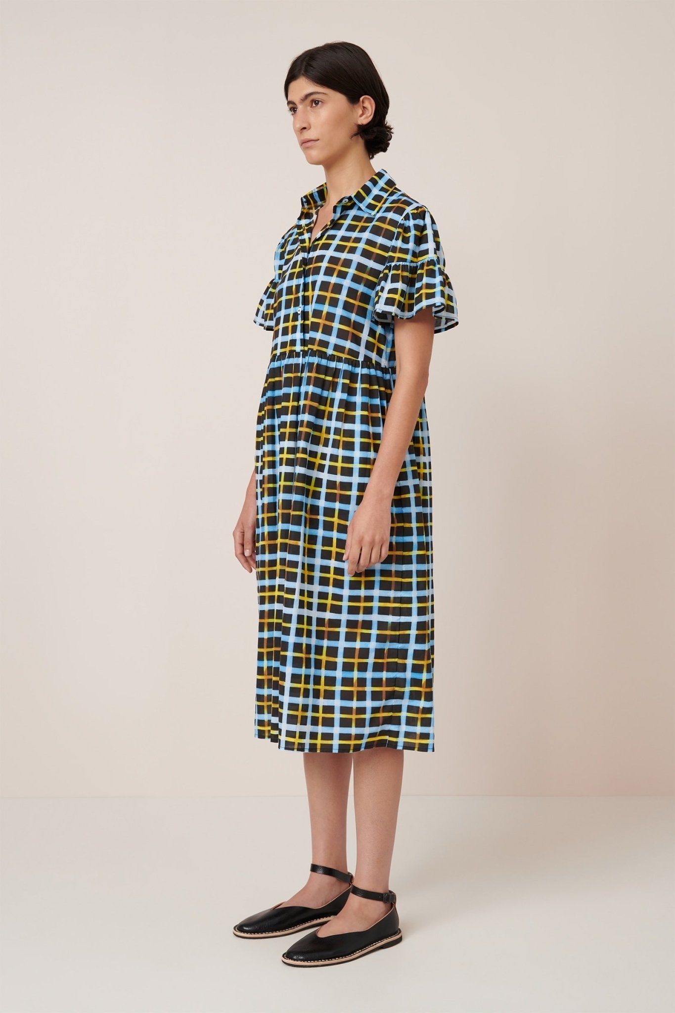 kowtow | Impression Dress | Neon Tartan | Palm Boutique