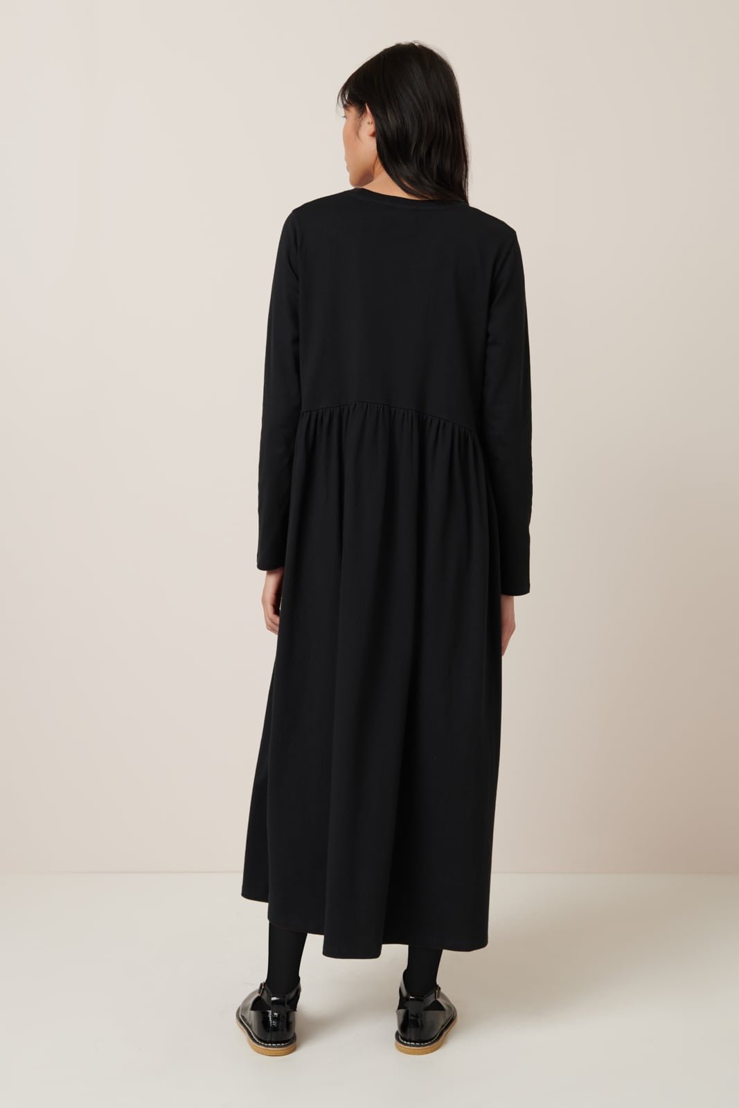 kowtow | Long Sleeve Gather Dress | Black | Palm Boutique
