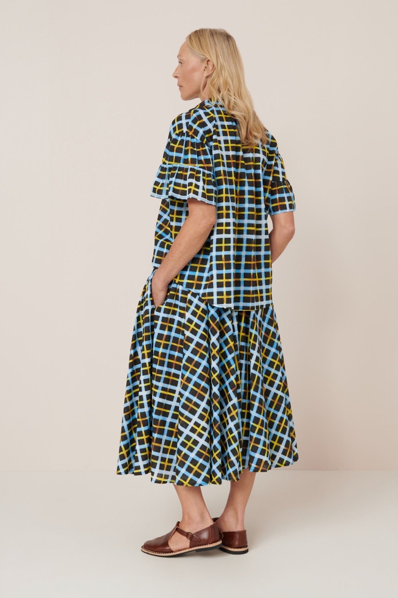 kowtow | Motion Skirt | Neon Tartan | Palm Boutique