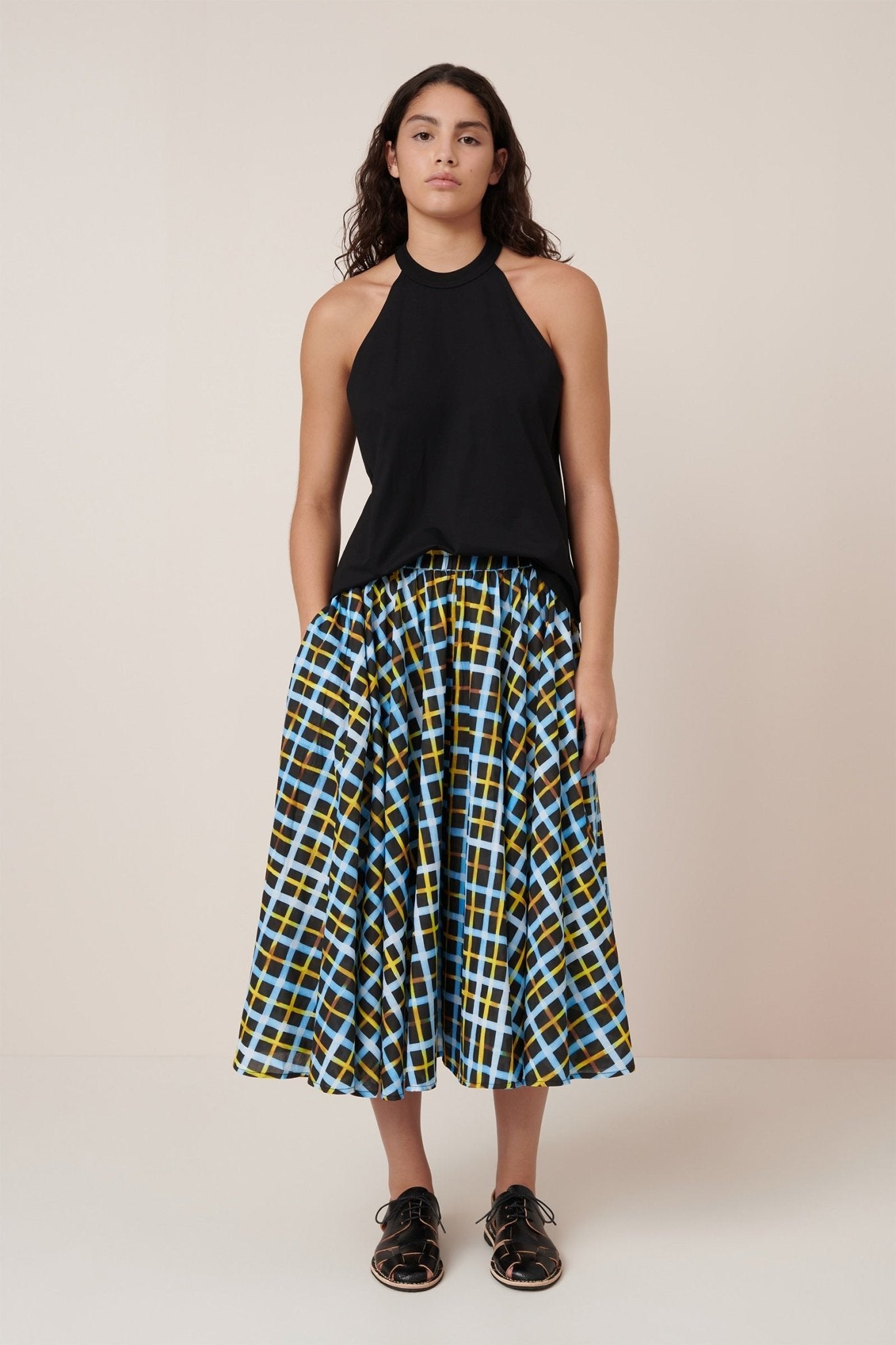 kowtow | Motion Skirt | Neon Tartan | Palm Boutique