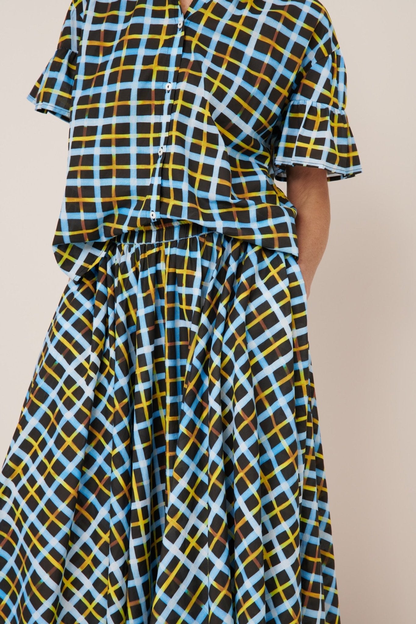 kowtow | Motion Skirt | Neon Tartan | Palm Boutique