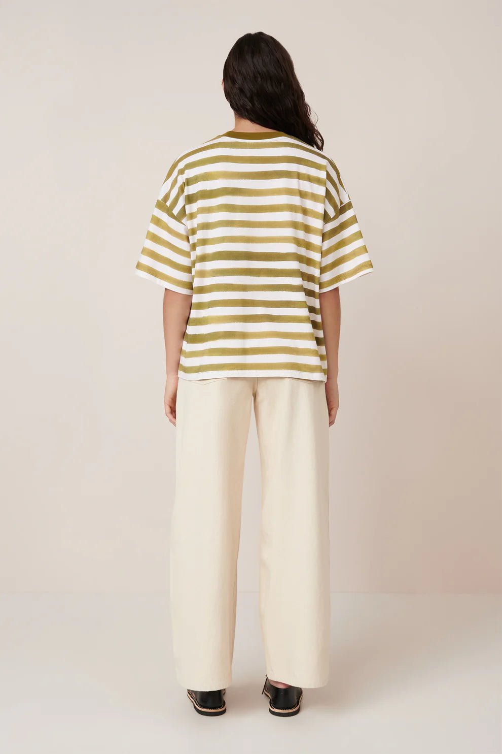 kowtow | Oversized Boxy Tee | Brushstroke Stripe | Palm Boutique