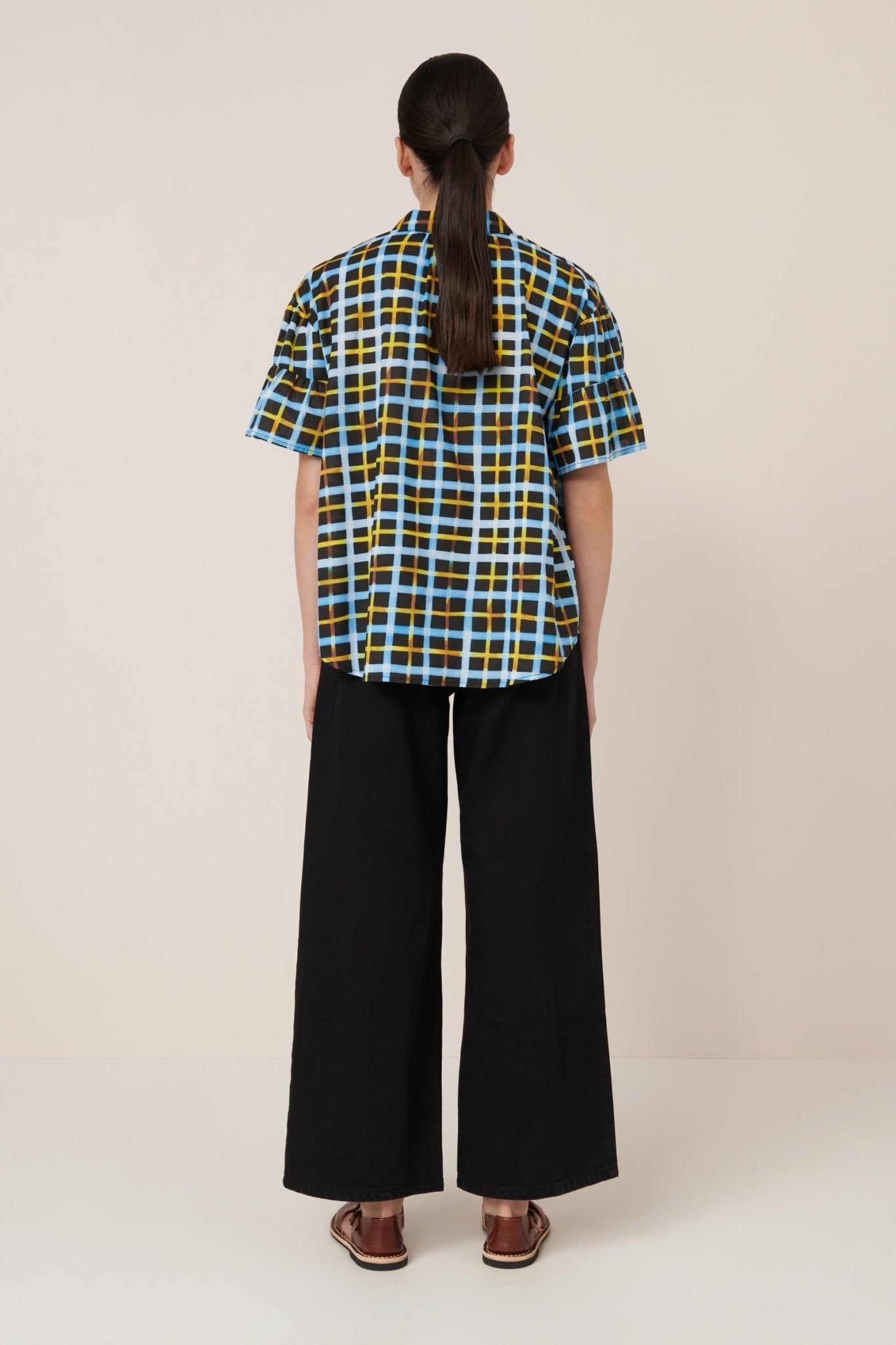 kowtow | Painterly Blouse | Neon Tartan | Palm Boutique